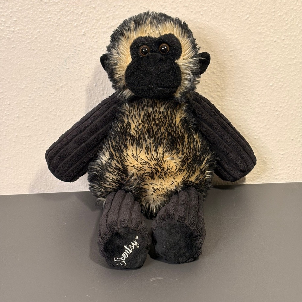 Scentsy Buddy Monkey Plush Kids Small Black Tan Excellent Scent Pak Pocket Toy